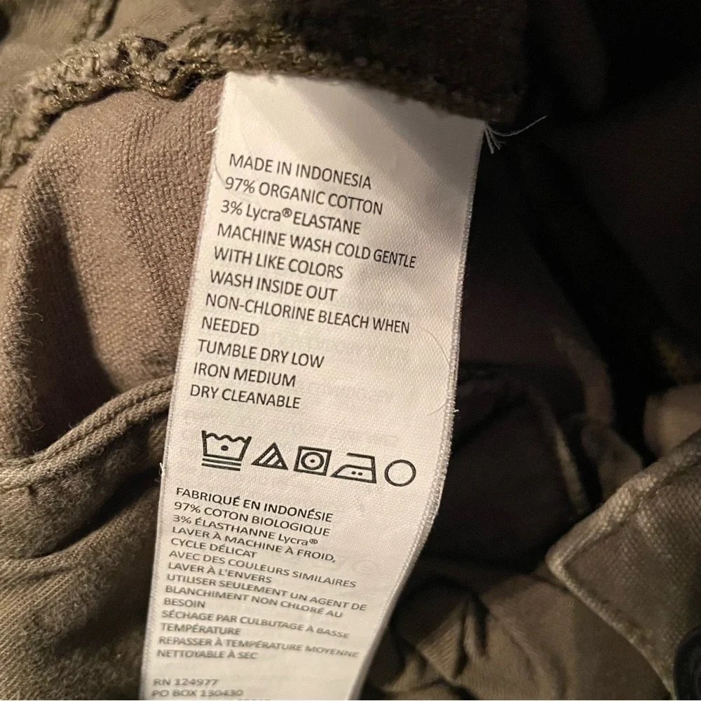 Prana Women’s Cropped Tan Pants Mid Rise Organic Cotton Blend size 6 Snap Fly - Picture 9 of 9